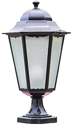 Outdoor Rainproof Waterproof Column Lamp Lantern Tradition Antirust Crown Aluminum Table Lamp Street Post Light Antique European Victoria E27 Decoration Illumination Light Fixture Bollard Lamp