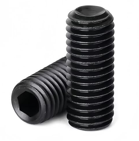 NACX M2 x 3 mm Madenschrauben, Gewindestift, Innensechskant, Innensechskant, Karbonstahl, Güteklasse 12,9, Schwarzoxid, 120 Stück