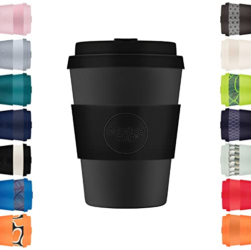 Ecoffee Cup 12oz 350ml Wiederverwendbare umweltfreundliche 100% pflanzliche Kaffeetasse mit Silikondeckel und Hülle - Melaminfreie und biologisch abbaubare Reisetasse, Kerr And Napier