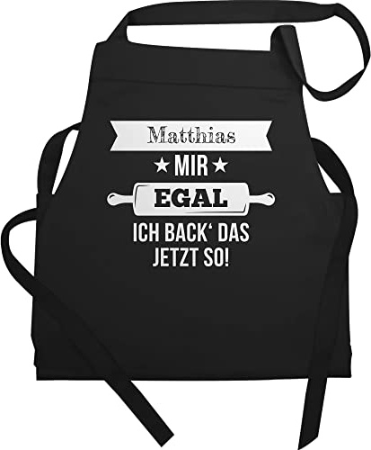 Geschenk mit Namen personalisiert by Shirtracer - Schürze - Backschürze - Mir egal ich back das jetzt so mit Namen I Geschenk Backen I Hobbybäcker