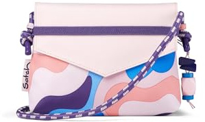 satch Clutch Umhängetasche mit großem Hauptfach, Spiegel, extra Reißverschlussfach für Mädchen Candy Clouds - Rosa, Einheitsgröße