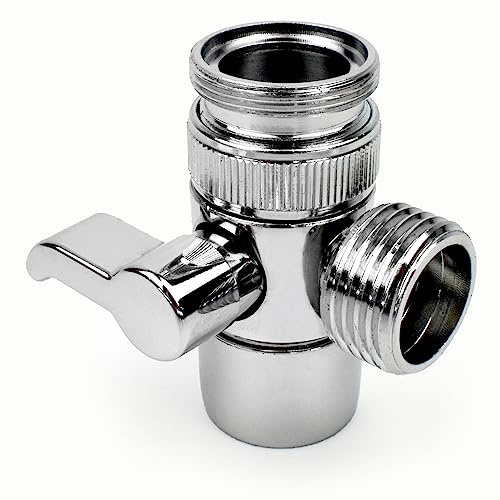 Xcel Home Polished Chrome Plated Stop Tap Diverter Valve for Douche | G1/2 | Shut-Off Control Universal 2-Way Connection Basin Bathroom Sink Douche Hand Shower Brass Construction Hygiene Spray Cleaner