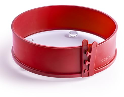 coox Springform mit Glas-Servierplatte und Glasfüßen Ø 26 cm in Rot - Perfektes Backen und Servieren in einem!