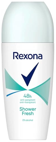 Rexona Lot de 6 déodorants à bille « Shower Fresh » pour femme Blanc 50 ml