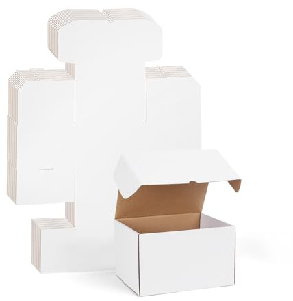 RLAVBL 15 Stück weiße Versandkartons mit den Maßen 25,4 x 20,3 x 15,3 cm für den Versand von Gegenständen, Spielzeug und Geschenken