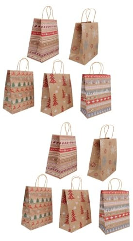 Beaupretty 40 Stk Tüte aus Kraftpapier Süßigkeitentasche Weihnachtssüßigkeits-Einkaufstasche kinder geschenktüten weihnachtsmotiv weihnachten weihnachtsgeschenktüten Weihnachts-Süßigkeitstüte