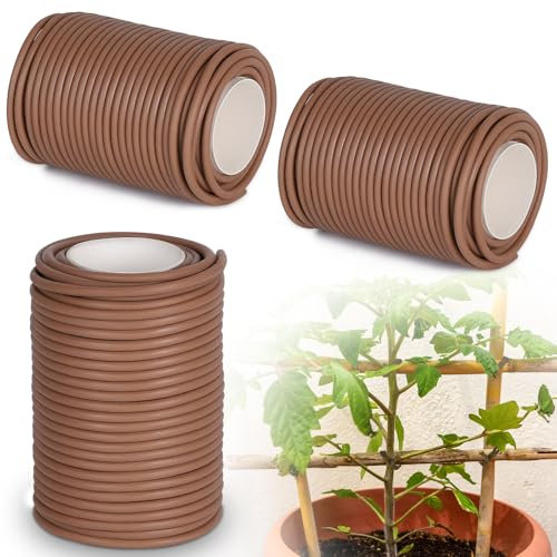 efuturetime 3 x Filo per Legare Piante 20m x 3.5mm Flessibili Filo Giardinaggio per la Formazione e Il Sostegno delle Piante, Marrone Chiaro