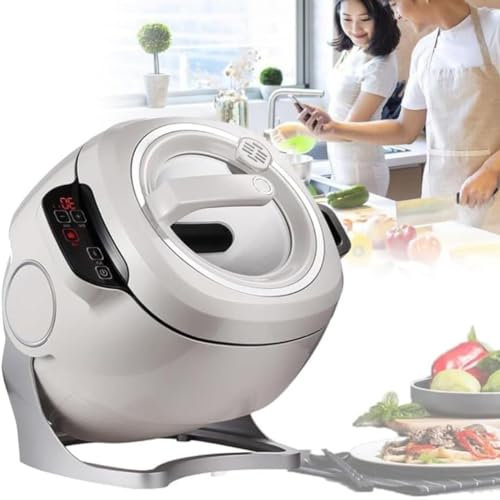 Rytraire de nourriture commerciale, machine de cuisson automatique intelligente 6L avec chauffage à 360 ° et chauffage polyvalent 3D, robot culinaire de type tambour avec écran tactile intelligent