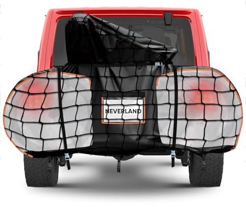 NEVERLAND Bike Cover for Transport on Rack - Heavy Duty 600D Bike Rack Cover for 1 Bike, Bicycle Cover Outdoor Waterproof on Rear Bike Rack with Clear PVC Panels and Stretch Net