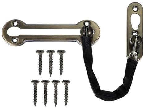 PATIKIL Door Chain Lock, Door Lock Latch Door Guard with Chain Latch for Protect Front Doors Inside Doors with 7 Pcs Screws for Home Bedroom Hotel Apartment, Dark Green