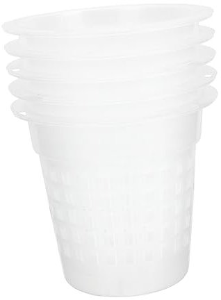 BESPORTBLE 5pcs Flower Pot Orchid Bark for Potting Orchid Mix Nursery Plant Pot Orchid Potting Mix Clear Orchid Pots Slotted Orchid Pot Planting Nursery Cup White Pp
