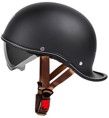 Caschi Jet E Demi-Jet Moto Vintage Omologato ECEDOT Mezzo Casco Da Motociclista Caschi Cromwell Con Visiera Portatile Casco A Scodella Per Uomo Donna Scooter Street Cruiser 2,M:57-58CM