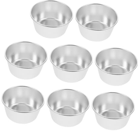 PRETYZOOM Molde para Tartas Redondo de Acero al Carbono 8 Piezas Plata