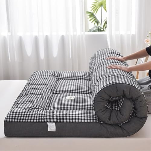 Futon-Bodenmatratze, Faltbare Rollmatratze – einfach zu verstauen, atmungsaktiver Stoff für Couch, Bett, Schlafsäle, Camping, Sofas, Loungesessel(Gray,Single(90x200cm))