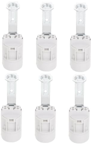 Douille de Rechange E14 6 Pièces, Installation Facile, Usage Domestique | Plastique Alliage de Zinc, Blanc, Résistance à Déformation, pour Décorations Commerciales