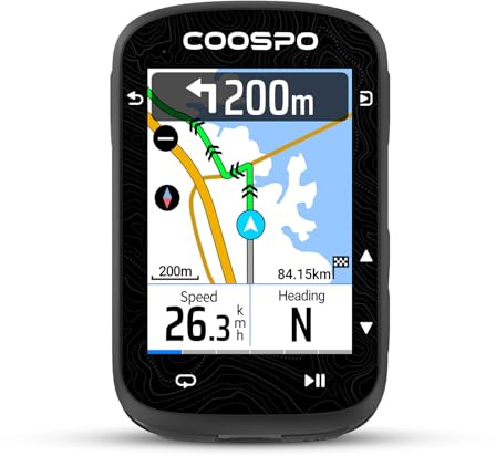 COOSPO Farbtouchscreen GPS Fahrradcomputer CS600, Wireless IPX7 Wasserfestes Fahrrad-GPS-Tachometer mit Bluetooth/ANT+, Hintergrundbeleuchtung & Routennavigation, unterstützt Fahrradradar & 36H