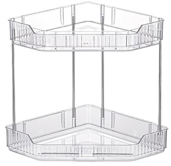 Culinavog Transparente Organizador de 2 Niveles para Encimera de Baño, Organizador de Bandeja de Cosméticos de Alta Capacidad, Multifuncional de Tocador para Baño Tocador
