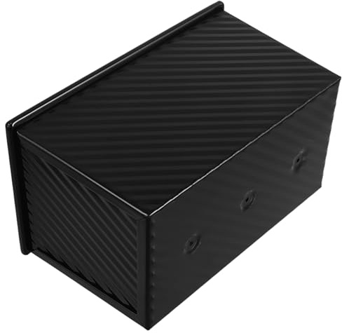 NUOBESTY Moule à Rectangulaire Ondulé Antiadhésif pour Mie Cake et Pâtisserie Outil de Cuisson Polyvalent pour Four Moule à Toast Noir sans Couvercle