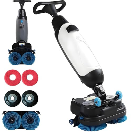MLYYYDSS Autolaveuse électrique Professionnelle pour sols, polisseuse de carrelage, extracteur de Moquette, Brosse de Nettoyage motorisée, Rotation à 360°, autotractée, Compatible avec Vinyle White