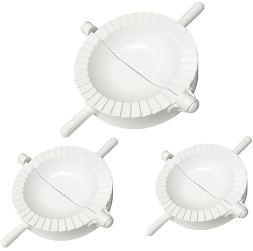 3-in-1 Dumpling Maker Set - 7/8/10cm Ravioli, Gyoza, Pierogi Molds with Press-Seal Edges for Easy Homemade Dumplings and Pasties