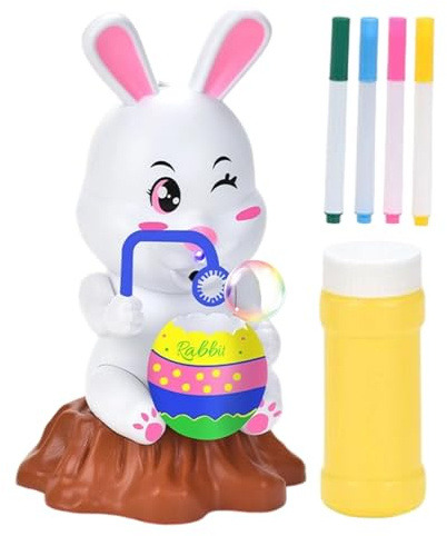Jouet Bubble Shooter – Machine à Bulles en Forme de Lapin avec Design Anti-Goutte | Souffleur de Feuilles Automatique pour, activités de Plein air, Anniversaires, Mariages, fêtes et Cadeaux