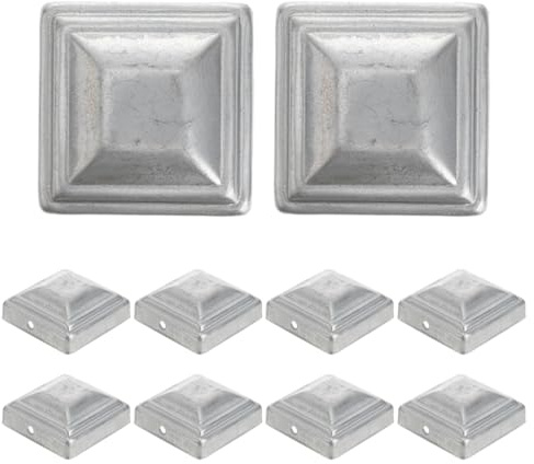 Alipis Lot De 10 Capuchons De Poteau Carré 6X6 Cm En Galvanisé Pour Clôtures Extérieures Protection Durable Et Installation Facile Pour Poteaux De Clôture De Jardin