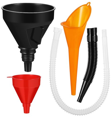 SHINEOFI Petit Entonnoir Automobile Simple à Nettoyer et Filtre Intégré en Plastique Tube Extensible pour Usage Automobile et Ravitaillement