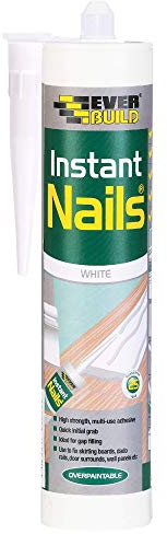 Everbuild – Instant Nails – Extra Strong Solvent Free Glue Adhesive – Ideal For Internal Grab Adhesive Bonding Applications – White – 290ml