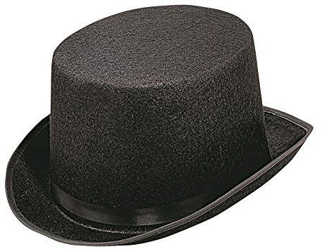 W WIDMANN MILANO Party Fashion 2482N - Zylinderhut, Schwarz, Hut, Kopfschmuck, Accessoire, Mottoparty, Karneval