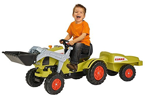 Rimorchio Trattore Grande claas celtis Loader Caricamento Pala Pedale Auto Bambini