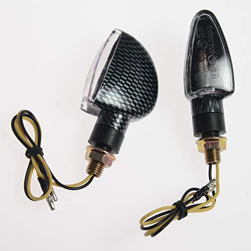 Coppia Indicatori Direzione Frecce Moto Universali Sport Scooter Naked Carbonio