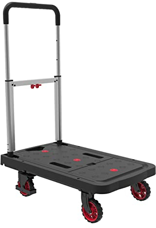 Pavo 8055890 Alu-PP Plattformwagen einklappbar schwarz/aluminum