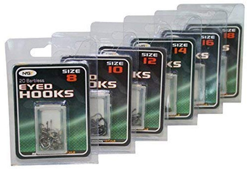 Carp-Corner 120X Match Fishing Eyed Hooks Barbless Size 8 10 12 14 16 18 20 Of Each