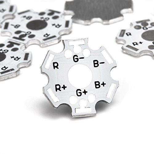 CHANZON 25 Stück 1W 3W 5W LED Kühlkörper (6 polig weiß) Aluminium Grundplatte PCB Leiterplatte Substrat 20 mm Stern DIY Kühlkörper Kühlung für RGB COB Hochleistungs LED Chips Lampenperlen 3 Watt