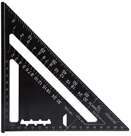 Szimmererwinkel mit CM Metrisch Anschlagwinkel, 7 Zoll Metric Aluminium Alloy Speed Square, Präzisionswinkel Mit Schwarzem Oxid Finish (Metrisches System)