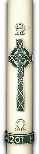F.A.Dumont Paschal Candle with Green Celtic Cross (2 x 24)