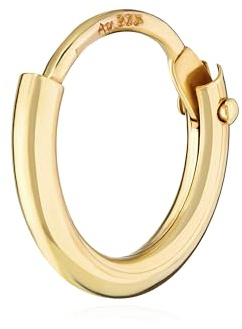NKlaus Creolen einzeln aus 375er Gelbgold, 9 Karat, 1,3mm stark, 1 Stück
