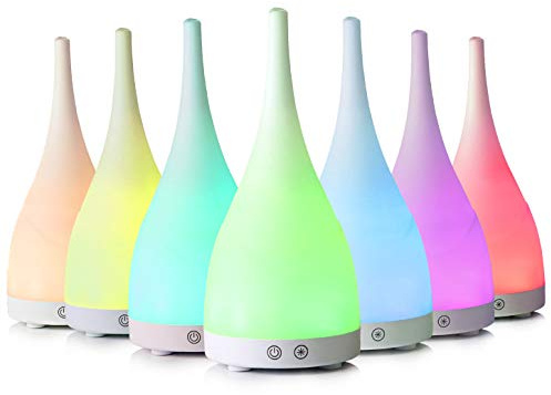 Sensky Aromatherapy Essential Oil Diffuser 100ml Aroma Diffuser Ultrasonic Cool Mist Humidifier with 7 Color LED Lights Waterless Auto Shut-Off Function