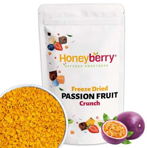 Fruit de la Passion Lyophilisé en Morceaux 100g – Maracuja Lyophilisé Fruit Déshydraté – Fruits Lyophilisés – Fruit de la Passion Séché en Morceaux pour Pâtisserie, Décoration et Desserts