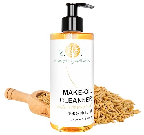 Aceite Desmaquillante Waterproof TRIPLE ACCIÓN: Limpiador, Antiedad, Hidratante. Alto contenido en Vitamina E. Antiarrugas Facial: Contorno de Ojos - 500 ml