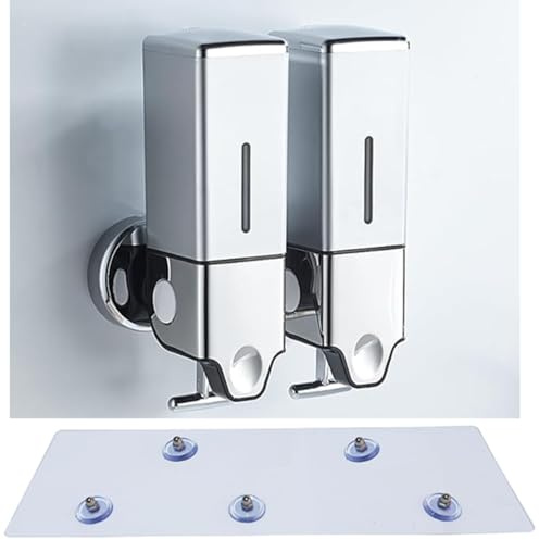Dispenser di sapone a parete, Dispenser per doccia e lozione per casa, bagno, cucina, hotel, ristoranti (D'argento, 1000ml)