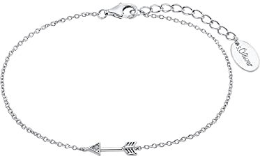 s.Oliver 2034311 Damen Armband Pfeil Silber Weiß 20 cm