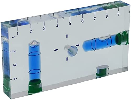 Nivel Multifunción Tipo T Transparente Con Imán - 95 x 51 x 13 mm - Bidireccional de Burbuja - Disponible en Dos Colores (Acrílico Azul)