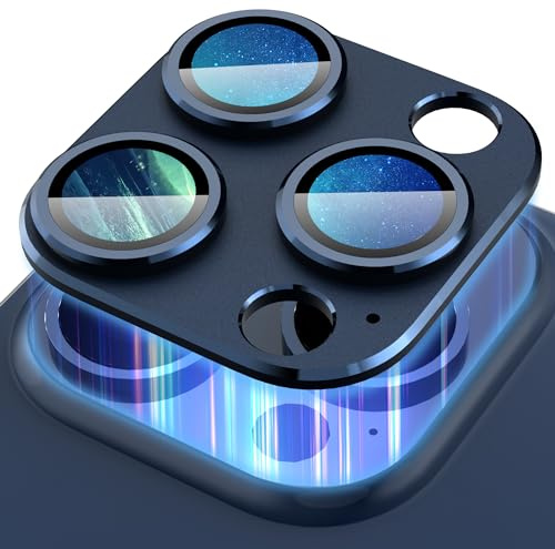 Diruite Pellicola Protettiva Obiettivo Fotocamera per iPhone 15 Pro/15 Pro Max Protezione Lente,HD Vetro Temperato+Alluminio Protezione Fotocamera Frosting integrato,Titanio blu(Tipo integrato) | Vetro Temperato 9H HD,Lega Di Alluminio Antigraffio,Tenere il Tiro Originale,Forte Adsorbimento,Montaggio facile,Titanio Blu