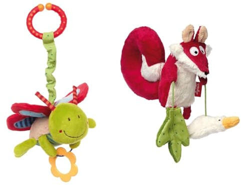 SIGIKID 42206 Anhänger Schmett Baby Activity PlayQ Mädchen und Jungen Babyspielzeug empfohlen ab 3 Monaten grün & 41011 Anhänger Fuchs Baby Activity On Tour Mädchen und Jungen Babyspielzeug