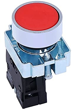 ICOBES 22mm 1 NC Interruptor pulsador momentáneo Rojo 440V 10A Interruptores pulsadores