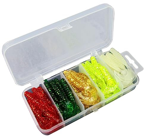Milisten 50 Stück Angelköder Hechtköder Angel zubehör Fishing Reel Gummifisch Angelrouten Wels lockt Fischköder Angelausrüstung künstliche Köder verpackt weicher Köder 7c, A078V3C3843NAIJPS6ZIRF
