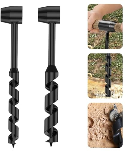 Handbohrer, Handbohrmaschine für Holzbearbeitung, Mehrzweck Schlangenbohrer,Handbohrer, Manueller Schraubenschlüssel, Spiralbohrer, Überlebenswerkzeuge für Outdoor Camping Stöpselbohrer (19x260mm)