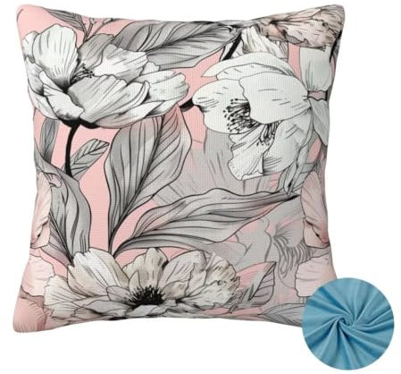 Kissenbezug 40x40 cm, Sofa Kissen Rosa DekoKissen, Herbst Zierkissenbezüge, Kissenhülle Doppelseitig, Weicher Kuschelkissen, Couch Kissen Blume Cushion Cover, für Auto Zimmer Deko Wohnzimmer -OZ32
