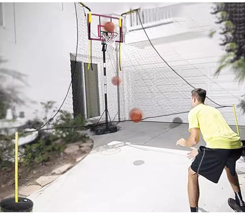 Basketballtrainer Basketball-Rücklaufnetzzubehör im Freien, Großer Basketballkorb-Rebounder für Den Hinterhofplatz, Basketball-Return-Trainer für Schießen, Einfache Montage